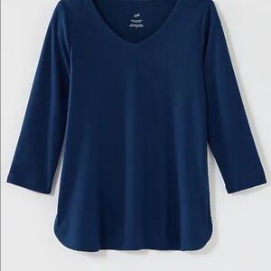 NWOT J. Jill Women's Navy 3/4 Sleeve Top
